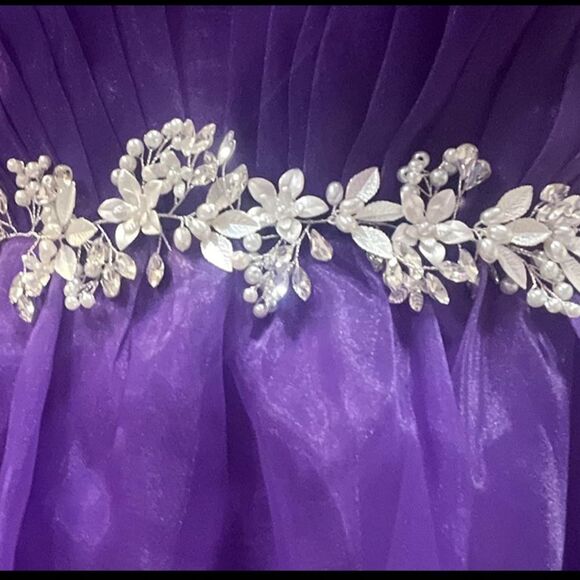 Silver Pearl Bridal Belt or Hair Vine Headband